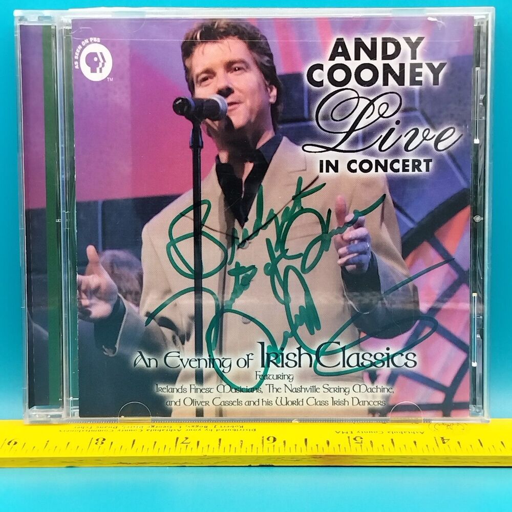 Andy Cooney CD Live Concert Irish PBS Autographed Signed Comedy Collectible